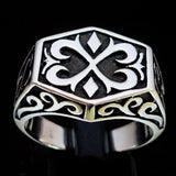 Excellent crafted Men's Medieval Ring Oriental Crest Sterling Silver 925 - BikeRing4u