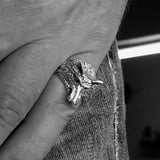 Excellent crafted Men's Animal Ring Coyote Antiqued - Brass - BikeRing4u