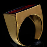 Perfectly crafted Men's rectangle Flag Ring Cambodia - Solid Brass - BikeRing4u