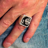 Excellent crafted Men's Revolution Ring Black Fidel - Sterling Silver - BikeRing4u