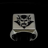 Perfectly crafted Men's Devil Ring Black - Sterling Silver - BikeRing4u