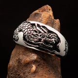 Excellent crafted Men's Animal Band Ring Dragon Snake Sterling Silver 925 - BikeRing4u