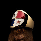Perfectly crafted Men's National Flag Ring Panama - solid Brass - BikeRing4u