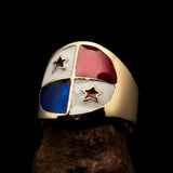 Perfectly crafted Men's National Flag Ring Panama - solid Brass - BikeRing4u