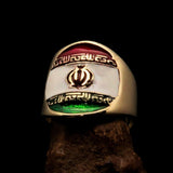 Perfectly crafted Men's National Flag Ring Iran - solid Brass - BikeRing4u