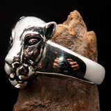 Excellent crafted Sterling Silver Animal Ring Lioness female Lion - BikeRing4u