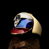 Perfectly crafted Men's National Flag Ring Slovenia - solid Brass - BikeRing4u