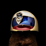 Perfectly crafted Men's National Flag Ring Slovenia - solid Brass - BikeRing4u