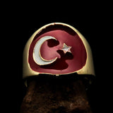 Perfectly crafted Men's National Flag Ring Turkey - solid Brass - BikeRing4u