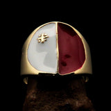 Perfectly crafted Men's National Flag Ring Malta - solid Brass - BikeRing4u