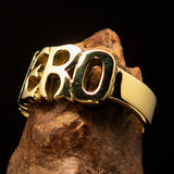 Excellent crafted One Word HERO Ring - Solid Brass - BikeRing4u