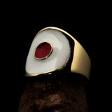 Perfectly crafted Men's National Flag Ring Japan - solid Brass - BikeRing4u