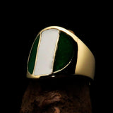 Perfectly crafted Men's National Flag Ring Nigeria - solid Brass - BikeRing4u