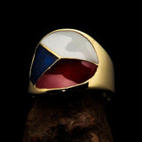 Perfectly crafted Men's National Flag Ring Czech Republic - solid Brass - BikeRing4u