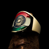Perfectly crafted Men's National Flag Ring India - solid Brass - BikeRing4u