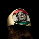 Perfectly crafted Men's National Flag Ring India - solid Brass - BikeRing4u