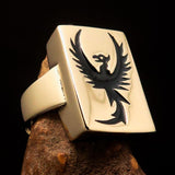 Excellent crafted Men's Ring Black Phoenix - Solid Brass - BikeRing4u