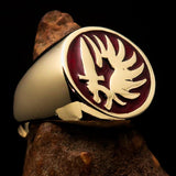 Excellent crafted Men's red French Foreign Legion Ring - Solid Brass - BikeRing4u