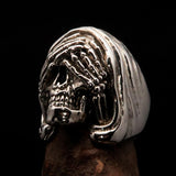 Excellent crafted Men's Grim Reaper Skull Ring See No Evil - Sterling Silver - BikeRing4u