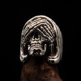 Excellent crafted Men's Grim Reaper Skull Ring See No Evil - Sterling Silver - BikeRing4u