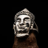 Excellent crafted Sterling Silver Buddha Ring ancient Phra Phrom Cambodia - BikeRing4u