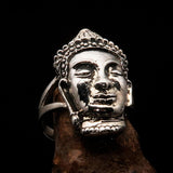 Excellent crafted Sterling Silver Buddha Ring ancient Phra Phrom Cambodia - BikeRing4u