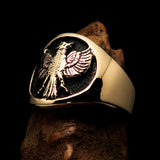 Excellent crafted ancient Men's Black Garuda Ring - Solid Brass - BikeRing4u