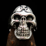 Excellent crafted Men's Gamer Ring Black Biohazard Skull - Sterling Silver 925 - BikeRing4u