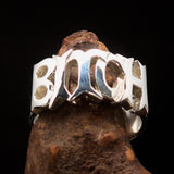 Excellent crafted One Word Bitch Ring - Sterling Silver - BikeRing4u