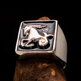 Excellent crafted Men's Zodiac Ring Star Sign Capricorn Black Sterling Silver 925 - BikeRing4u