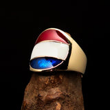 Perfectly crafted Men's National Flag Ring Holland Netherlands - solid Brass - BikeRing4u