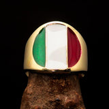 Perfectly crafted Men's National Flag Ring Italy - solid Brass - BikeRing4u