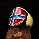Perfectly crafted Men's National Flag Ring Norway - solid Brass - BikeRing4u