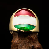 Perfectly crafted Men's National Flag Ring Hungary - solid Brass - BikeRing4u