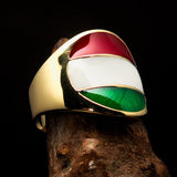 Perfectly crafted Men's National Flag Ring Hungary - solid Brass - BikeRing4u