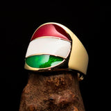 Perfectly crafted Men's National Flag Ring Hungary - solid Brass - BikeRing4u