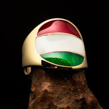 Perfectly crafted Men's National Flag Ring Hungary - solid Brass - BikeRing4u