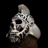 Excellent crafted Men's Skull Biker Ring Roman Centurion - Sterling Silver - BikeRing4u