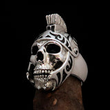 Excellent crafted Men's Skull Biker Ring Roman Centurion - Sterling Silver - BikeRing4u