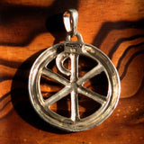 Ancient Chi Rho Sterling Silver Christian Monogram Pendant Christogram - BikeRing4u