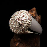 Excellent crafted Men's Viking Sterling Silver save Journey Ring - BikeRing4u