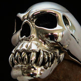 Excellent crafted Men's Cannibal Ring Zombie with Fangs - Sterling Silver - BikeRing4u