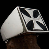 Perfectly crafted Men's Biker Ring Iron Cross Black - Sterling Silver - BikeRing4u