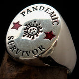 Excellent crafted Men's Sterling Silver Ring Pandemic Survivor - BikeRing4u