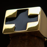 Perfectly crafted Men's Black Cross Ring - Solid Brass - BikeRing4u