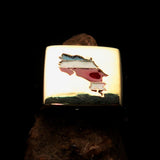 Excellent crafted Men's Costa Rican National Flag Ring Costa Rica - Solid Brass - BikeRing4u