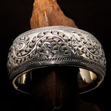 Excellent Hand Crafted Sterling Silver Bracelet / Bangle with Branches and Leafs - BikeRing4u