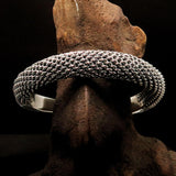 Excellent handcrafted minimalistic Sterling Silver Mesh Bracelet / Bangle - BikeRing4u