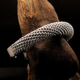 Excellent handcrafted minimalistic Sterling Silver Mesh Bracelet / Bangle - BikeRing4u