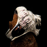 Excellent crafted Men's Animal Ring Male Lion Mirror Polished - Sterling Silver - BikeRing4u